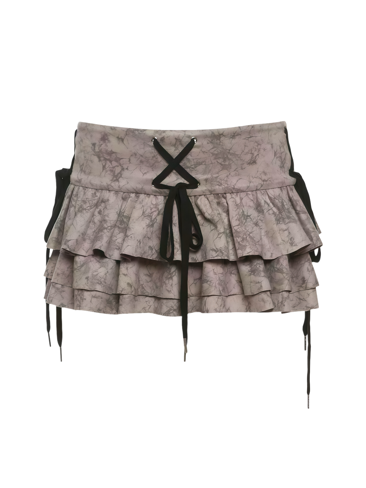 Vintage Corset Tank with Bow Detail & Layered Mini Skirt Set