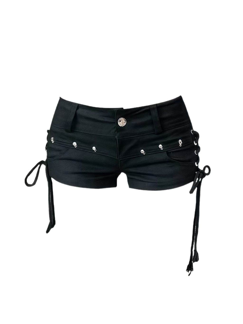 Y2K Lace-Up Low-Rise Denim Shorts