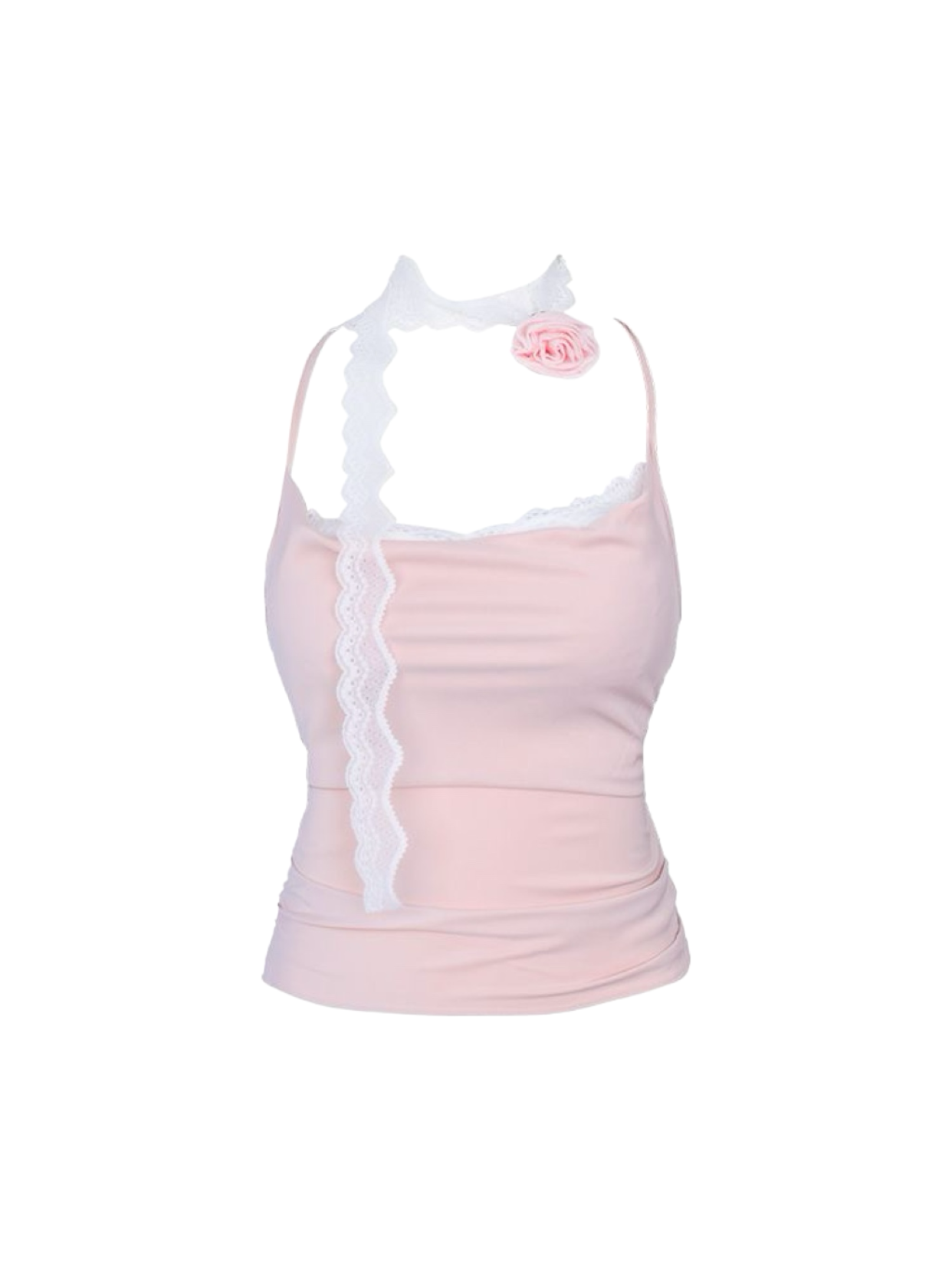 Lace-Up Backless Cami & Ruffle Skirt Set
