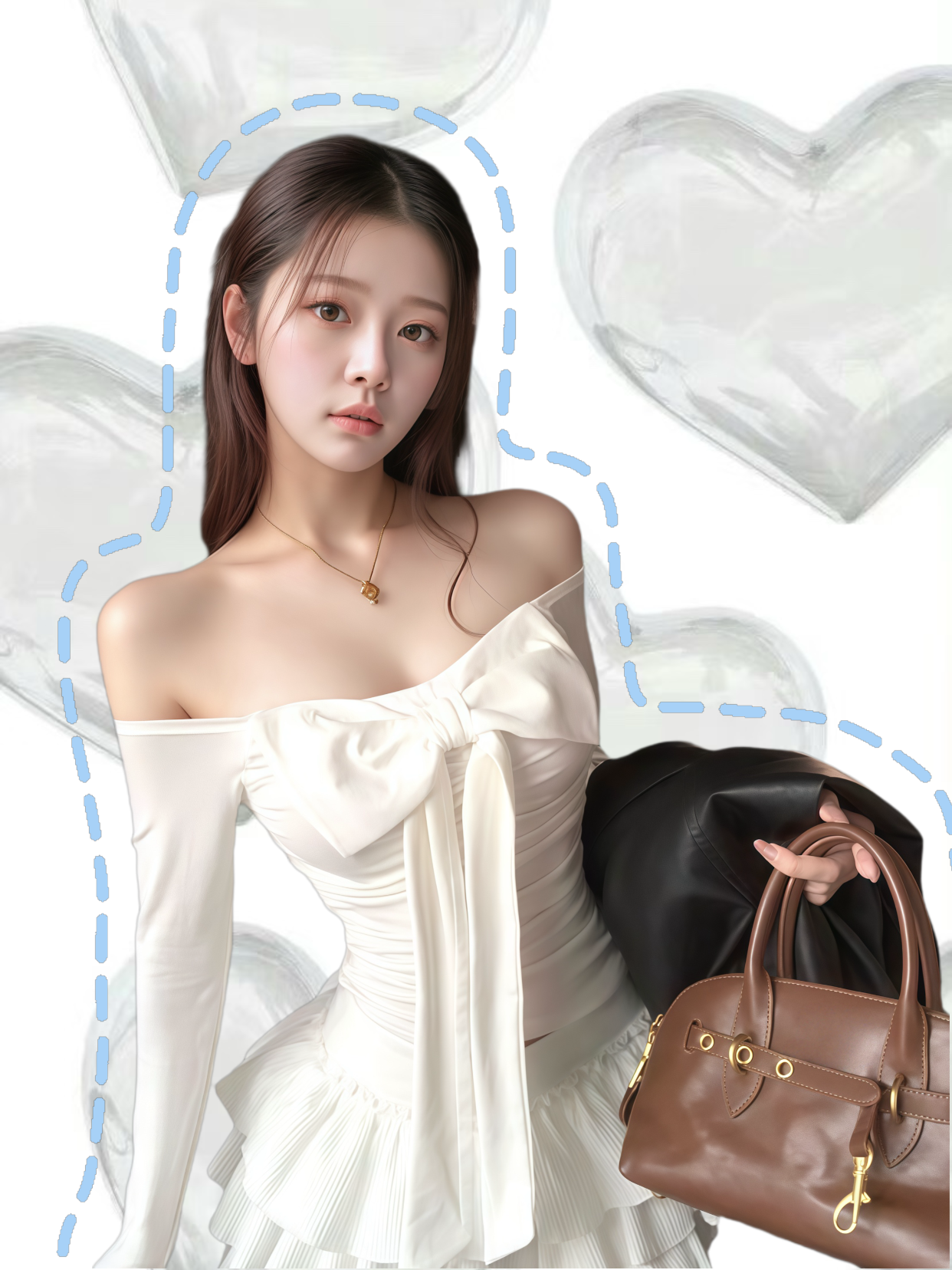 Off-Shoulder Bow Long Sleeve Ruched Top
